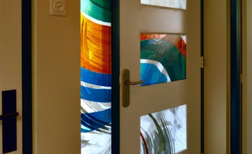 Gebrandschilderd glasapplique voor een hal en voordeur
